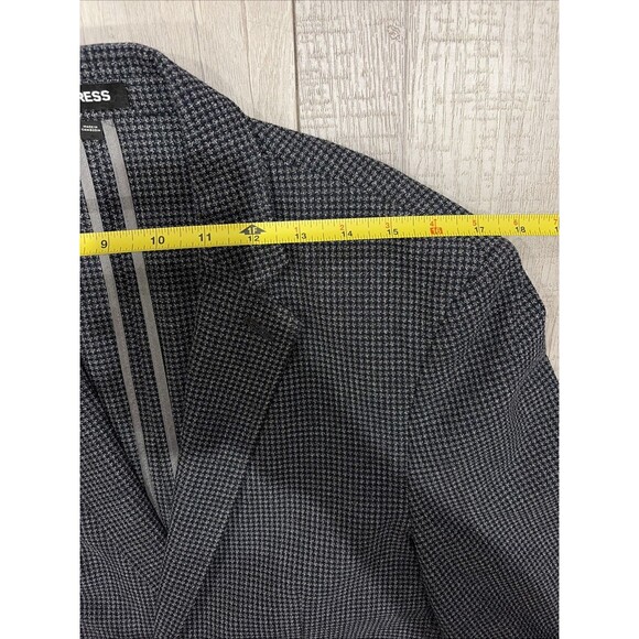 LOT OF 2 EXPRESS EXTRA SLIM CHARCOAL NAVY WOOL TWEED SPORT COAT JACKET SZ 40S - Picture 9 of 16